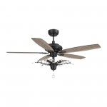 Huntley 52 Inch 5-Blade Ceiling Fan - Black/Walnut (Reversible Blades)