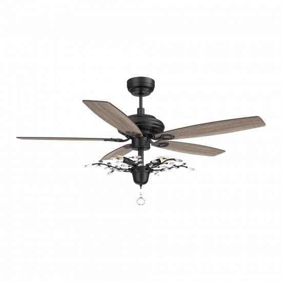 Huntley 52 Inch 5-Blade Ceiling Fan - Black/Walnut (Reversible Blades)