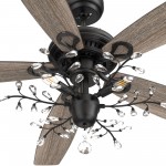 Huntley 52 Inch 5-Blade Ceiling Fan - Black/Walnut (Reversible Blades)