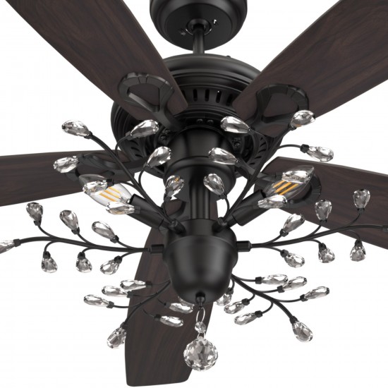 Huntley 52 Inch 5-Blade Ceiling Fan - Black/Walnut (Reversible Blades)