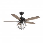 Huntley 52 Inch 5-Blade Ceiling Fan - Black/Walnut & Barnwood