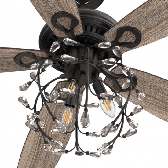 Huntley 52 Inch 5-Blade Ceiling Fan - Black/Walnut & Barnwood