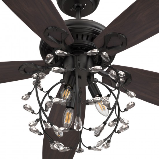 Huntley 52 Inch 5-Blade Ceiling Fan - Black/Walnut & Barnwood