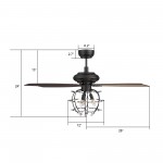 Huntley 52 Inch 5-Blade Ceiling Fan - Black/Walnut & Barnwood