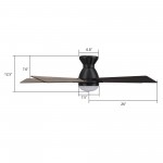 Ascender 52 Inch 5-Blade Smart Ceiling Fan - Black/Walnut (Reversible Blades)