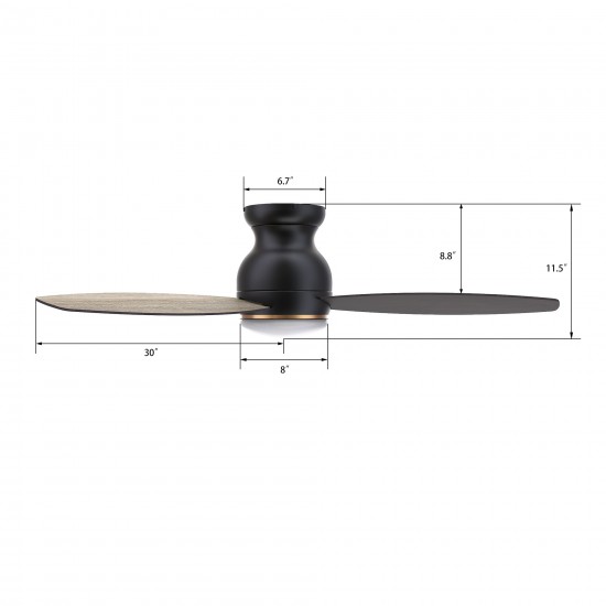 Trento 60 Inch 3-Blade Smart Ceiling Fan - Black