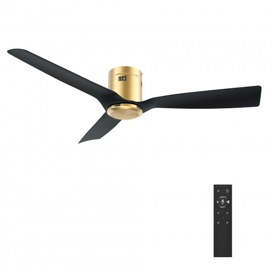 Skara 52 Inch 3-Blade Ceiling Fan - Gold/Black