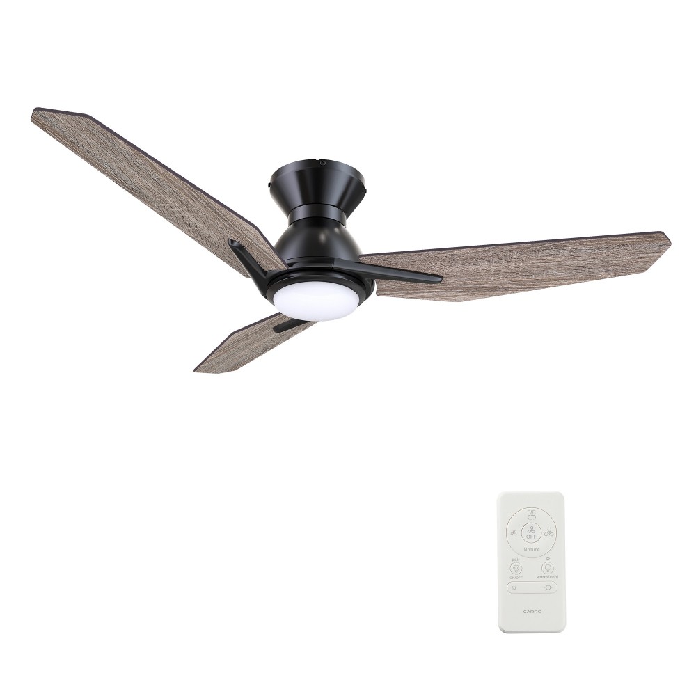 Calen 52 Inch 3-Blade Smart Ceiling Fan - Black