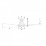 Calen 48 Inch 3-Blade Smart Ceiling Fan - White