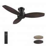Stanley 48 Inch 3-Blade Ceiling Fan - Black/Walnut & Barnwood
