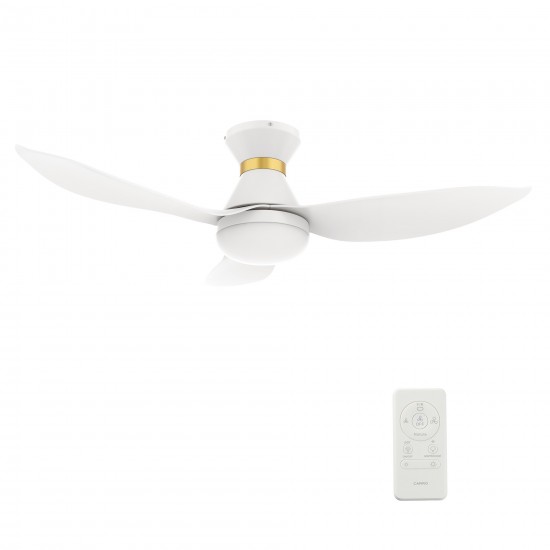 Ryatt 45 Inch 3-Blade Smart Ceiling Fan - White (Gold Detail)