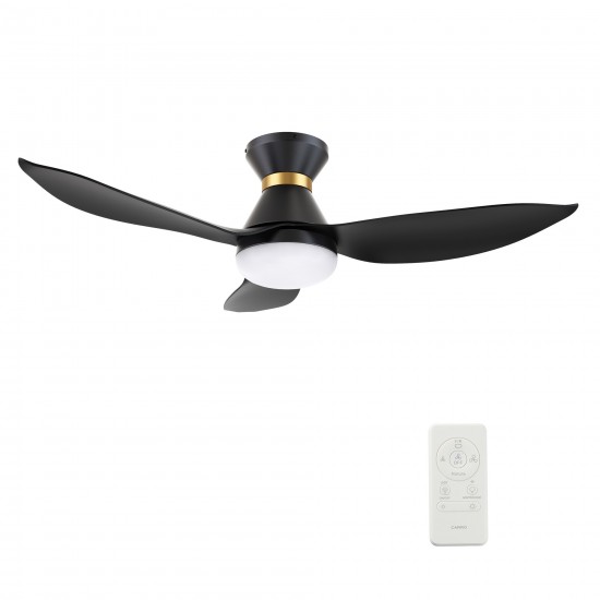 Ryatt 45 Inch 3-Blade Flush Mount Smart Ceiling Fan - Black