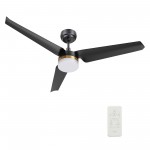 Atticus 52 Inch 3-Blade Smart Ceiling Fan - Black