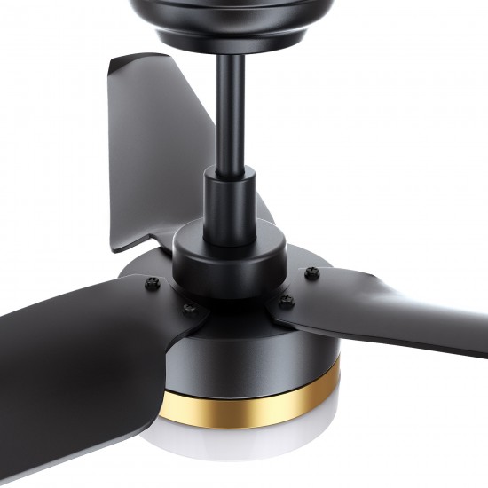 Atticus 52 Inch 3-Blade Smart Ceiling Fan - Black