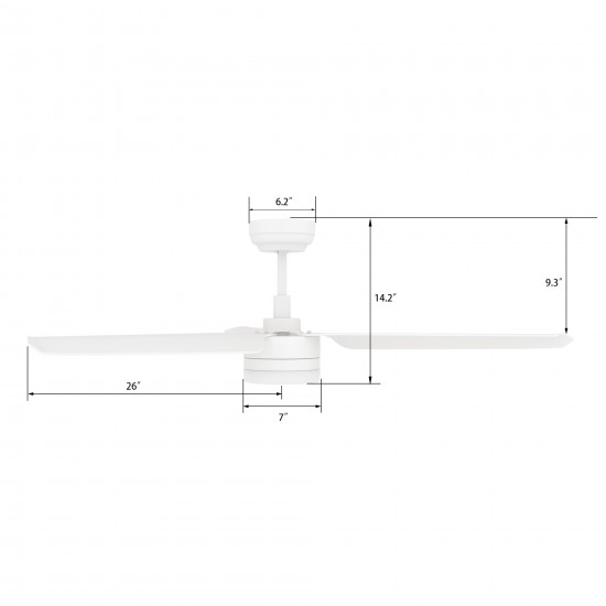 Atticus 52 Inch 3-Blade Smart Ceiling Fan - White