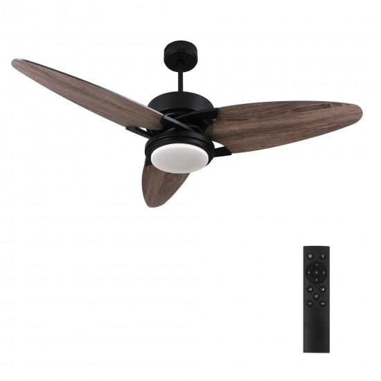 Maddox 52 Inch 3-Blade Ceiling Fan - Black/Barnwood