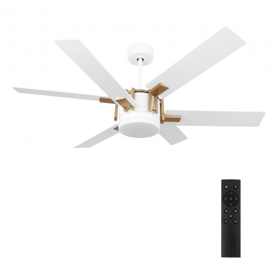 Jaxx 52 Inch 6-Blade Ceiling Fan - White/White