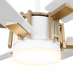 Jaxx 52 Inch 6-Blade Ceiling Fan - White/White