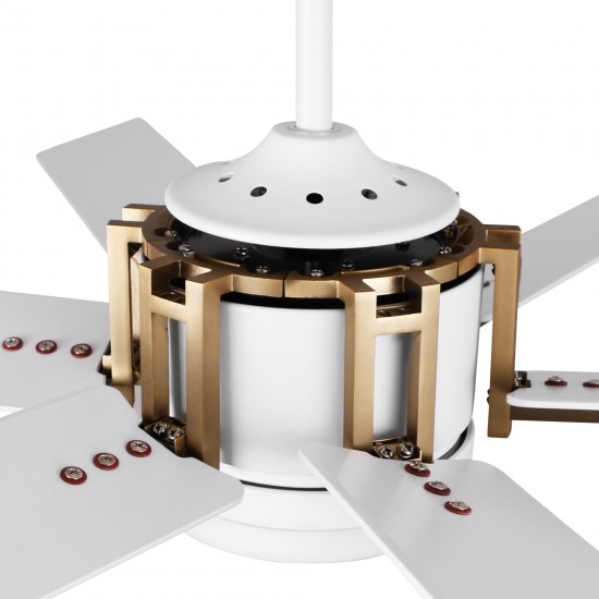 Jaxx 52 Inch 6-Blade Ceiling Fan - White/White