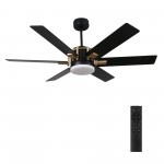 Jaxx 52 Inch 6-Blade Ceiling Fan - Black/Black