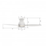 Trento 44 Inch 3-Blade Smart Ceiling Fan - White