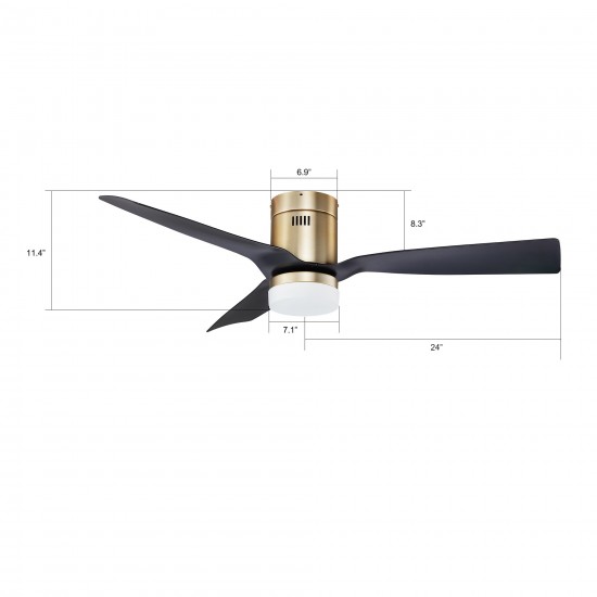 Spezia 48 Inch 3-Blade Smart Ceiling Fan - Gold