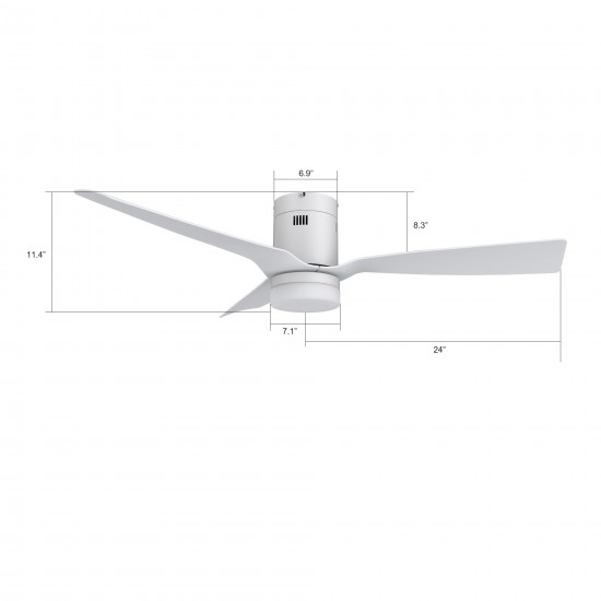 Spezia 48 Inch 3-Blade Smart Ceiling Fan - White