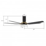 Woodrow 48 Inch 5-Blade Smart Ceiling Fan - Black