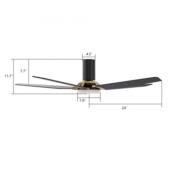 Woodrow 48 Inch 5-Blade Smart Ceiling Fan - Black