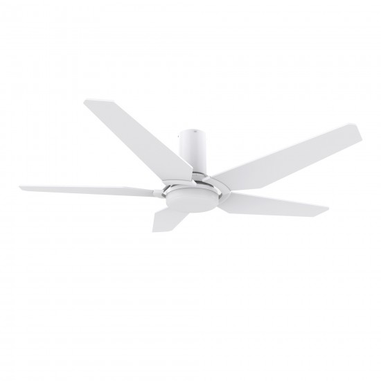 Woodrow 52 Inch 5-Blade Flush Mount Smart Ceiling Fan - White