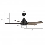 Ascender 60 Inch 5-Blade Smart Ceiling Fan - Black