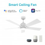 Ascender 48 Inch 5-Blade Smart Ceiling Fan - White