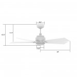 Ascender 48 Inch 5-Blade Smart Ceiling Fan - White