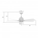 Ascender 56 Inch 5-Blade Smart Ceiling Fan - White