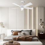 Ascender 60 Inch 5-Blade Smart Ceiling Fan - White