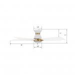 Ascender 48 Inch 5-Blade Flush Mount Smart Ceiling Fan - White