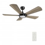 Winston 52 Inch 5-Blade Smart Ceiling Fan - Black/Barnwood