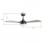 Winston 52 Inch 5-Blade Smart Ceiling Fan - Black/Barnwood