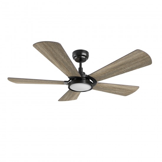 Winston 52 Inch 5-Blade Smart Ceiling Fan - Black/Barnwood