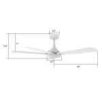 Winston 52 Inch 5-Blade Smart Ceiling Fan - White