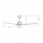 Tracer 56 Inch 3-Blade Smart Ceiling Fan - White