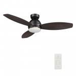 Hobart 48 Inch 3-Blade Smart Ceiling Fan - Black