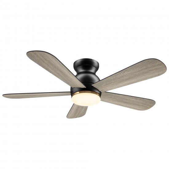 Dubois 48 Inch 5-Blade Smart Ceiling Fan - Black