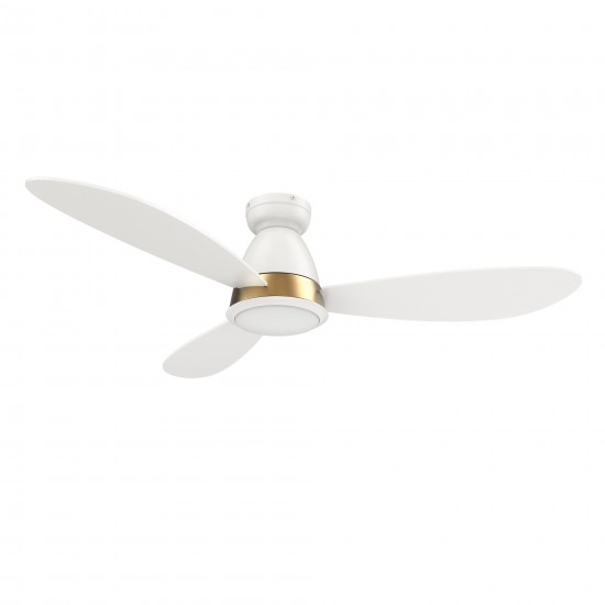 York 52 Inch 3-Blade Smart Ceiling Fan - White (Gold Detail)