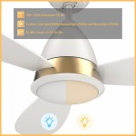 York 52 Inch 3-Blade Smart Ceiling Fan - White