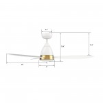 York 52 Inch 3-Blade Smart Ceiling Fan - White