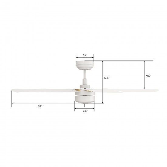 Tarrasa 52 Inch 5-Blade Smart Ceiling Fan - White