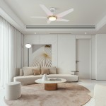 Woodrow 52 Inch 5-Blade Smart Ceiling Fan - White (Gold Detail)