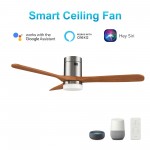 Labelle 52 Inch 3-Blade Smart Ceiling Fan - Silver