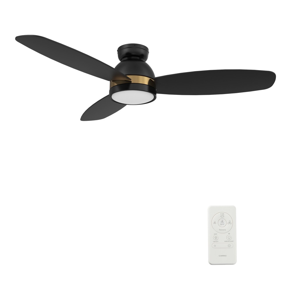 Fremont 52 Inch 3-Blade Smart Ceiling Fan - Black